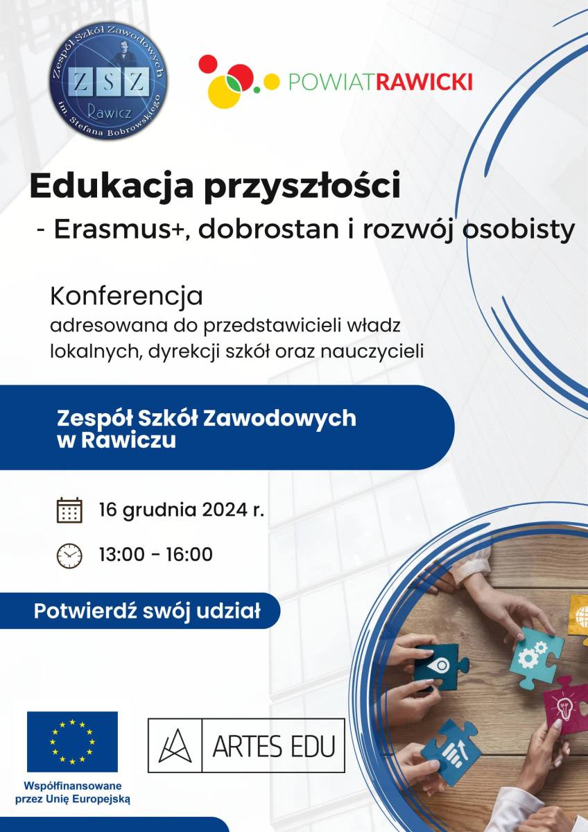 Konferencja -Edukacja przyszłości - Erasmus+, dobrostan i rozwój osobisty