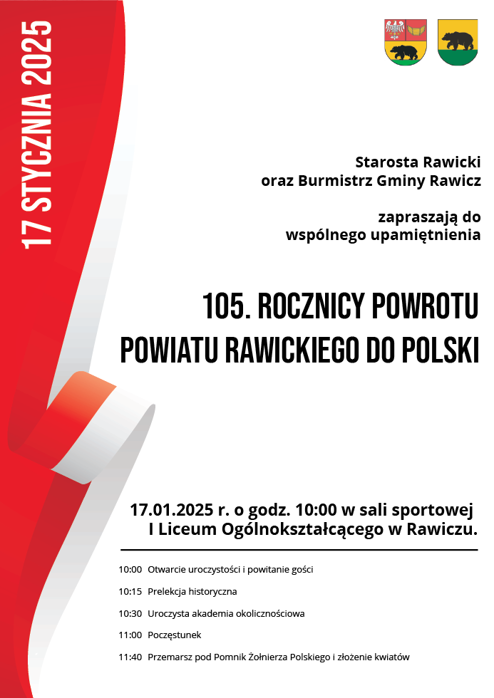 105. rocznica powrotu Powiatu Rawickiego do Polski